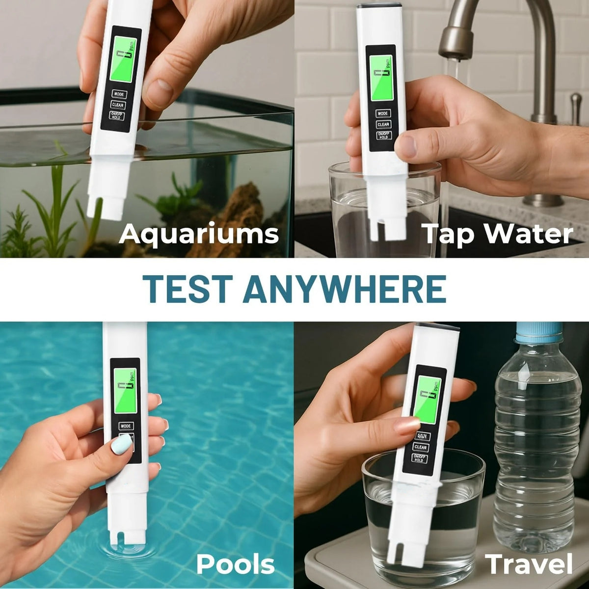 4-in-1 Digital TDS Water Tester for Drinking & Aquarium Use