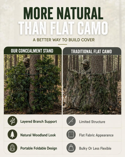 Portable Camouflage Branch Screening Stand for Tree Stands