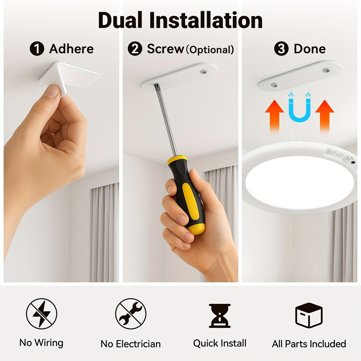 Motion Sensor Rechargeable Ceiling Light – Wireless Magnetic LED Light