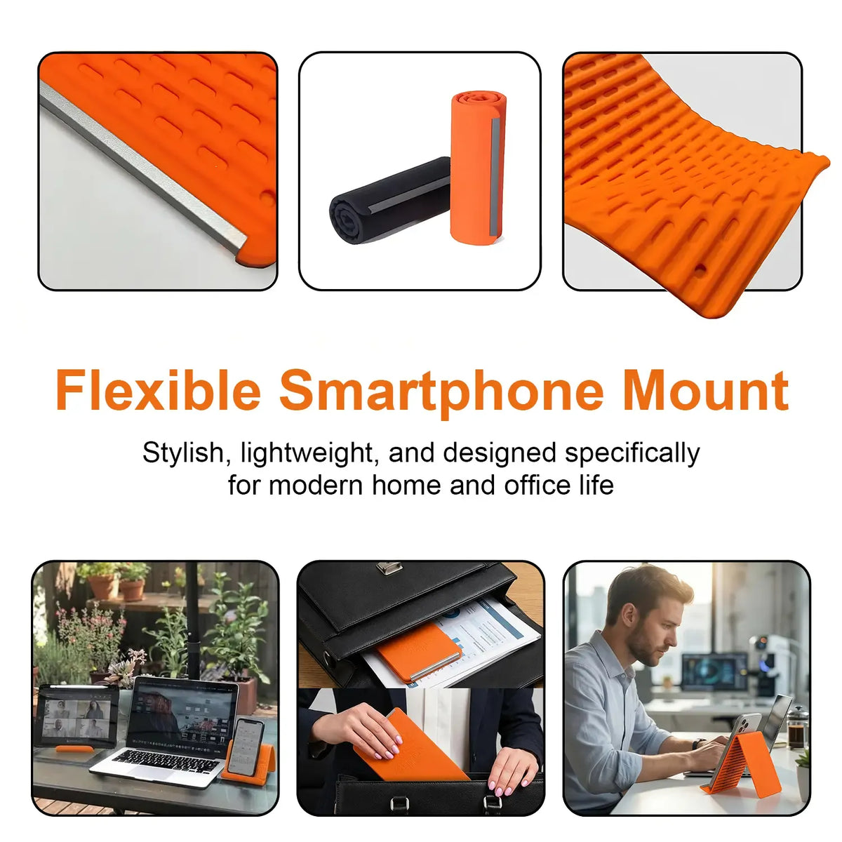 Foldable Silicone Aluminum Holder – Flexible Stand for Phone & Tablet