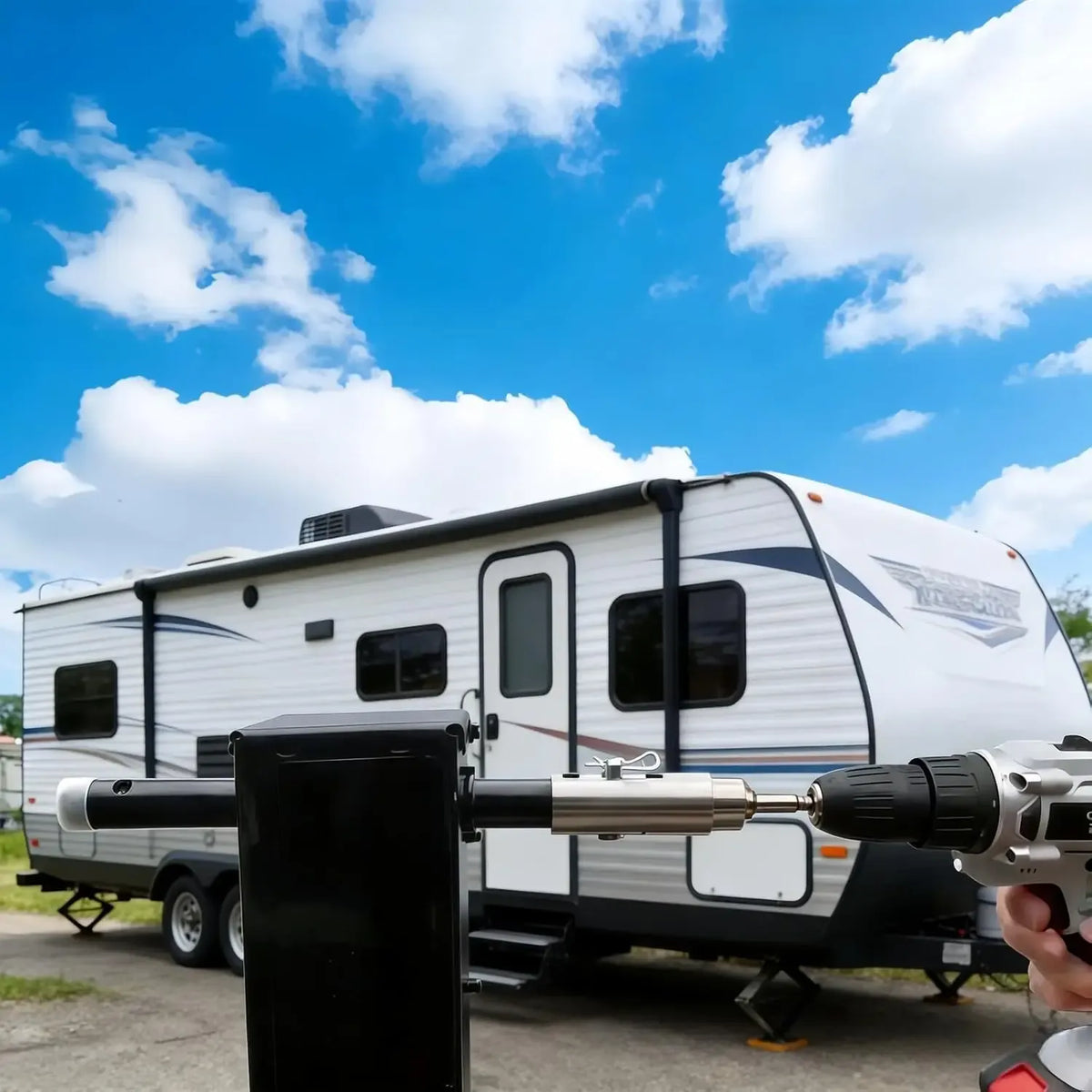 Heavy-Duty Trailer Jack Drill Adapter for RV & Utility Trailers