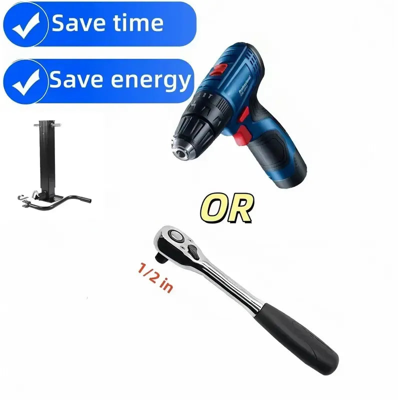 Heavy-Duty Trailer Jack Drill Adapter for RV & Utility Trailers