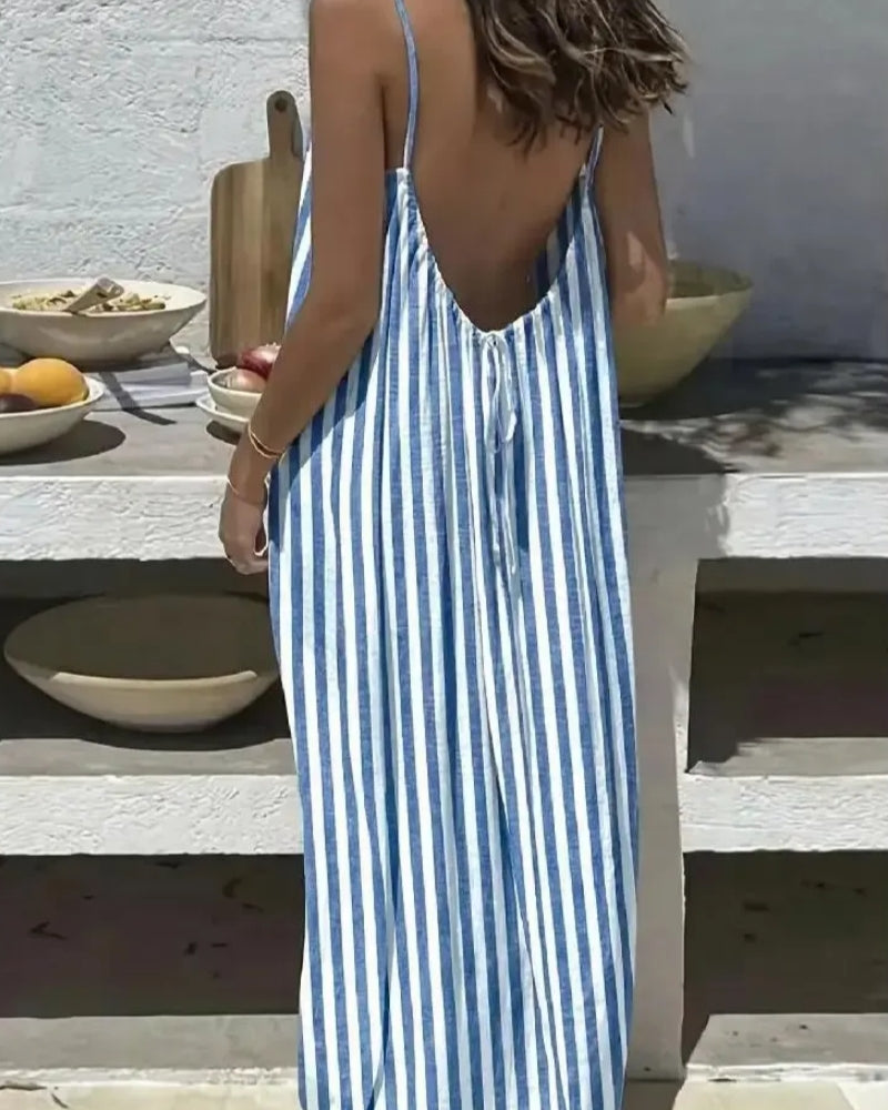 Women’s Solid Color Backless Cami Dress — Effortless Elegance, All-Day Comfort