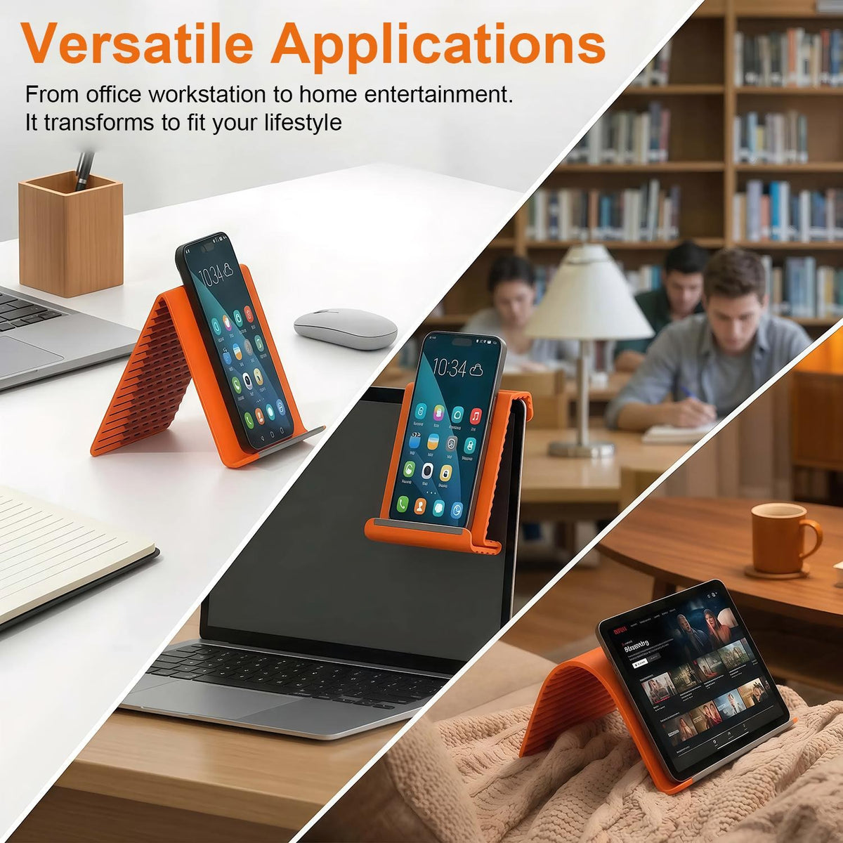 Foldable Silicone Aluminum Holder – Flexible Stand for Phone & Tablet