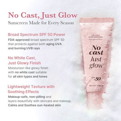 Collagen Glow Sunscreen SPF Daily Hydrating Face Protection