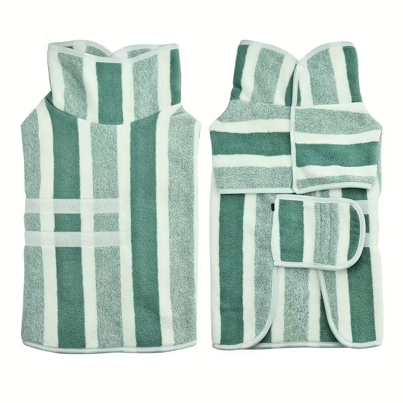 Quick-Dry Dog Bathrobe – Super Absorbent Adjustable Pet Towel Coat