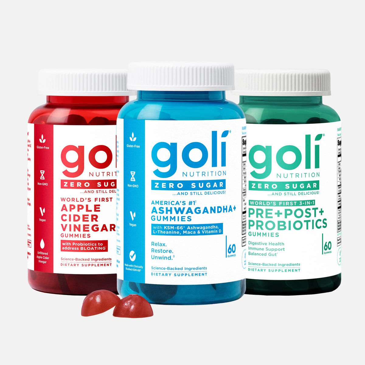 Zero Sugar 3-in-1 Gut Health Gummies – ACV + Probiotics + Vitamins