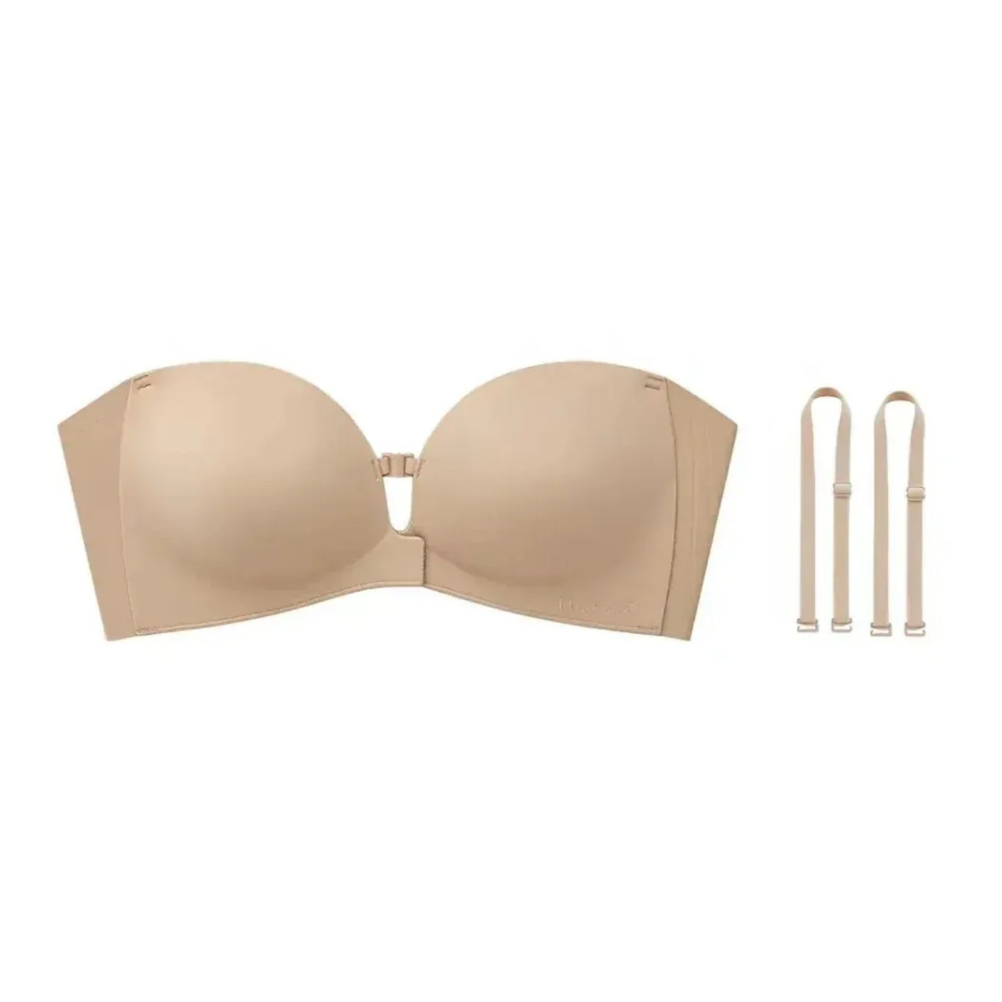 Strapless Front-Closure Push-Up Bra – Anti-Slip Grip, Seamless, A-C Cup