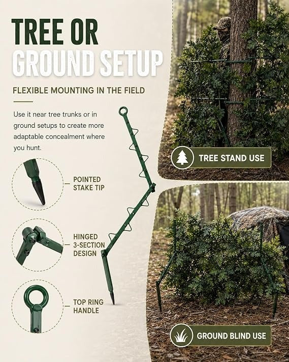 Portable Camouflage Branch Screening Stand for Tree Stands
