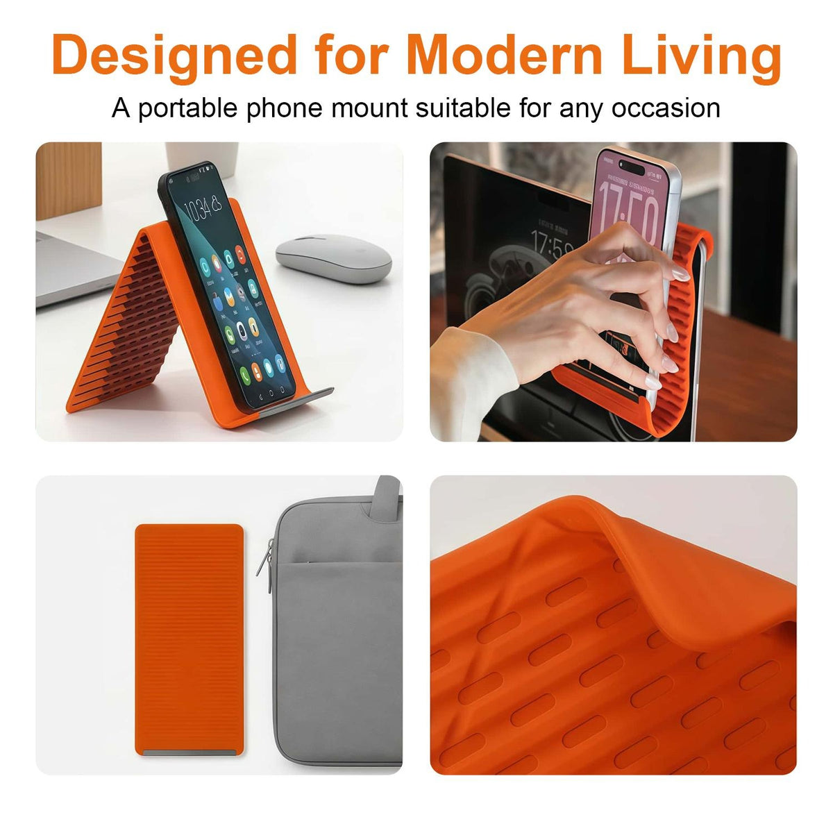 Foldable Silicone Aluminum Holder – Flexible Stand for Phone & Tablet