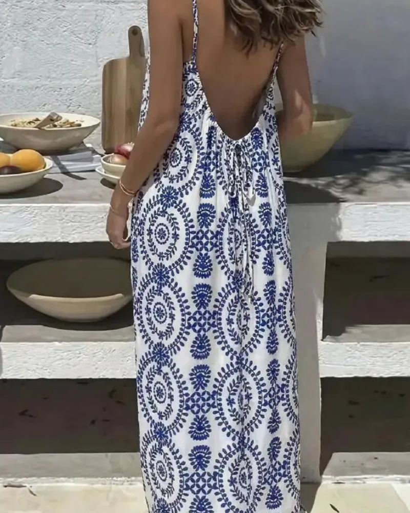 👗Women’s Solid Color Backless Cami Dress — Effortless Elegance, All-Day Comfort