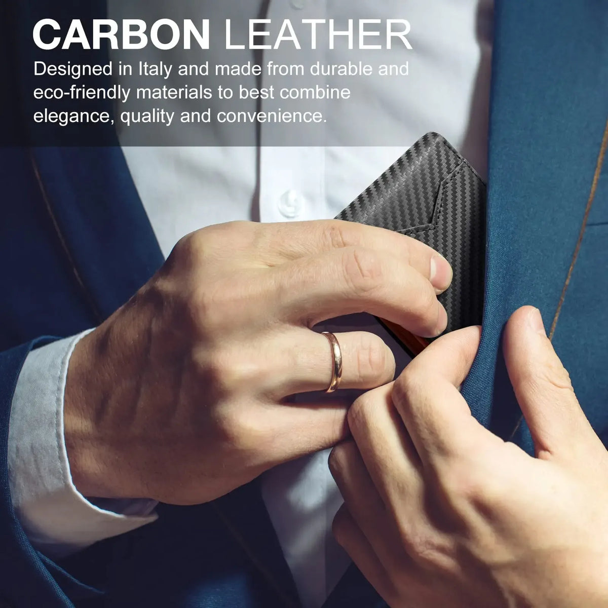 2026 Slim Carbon Fiber RFID Wallet for Men – 11 Card Slots Minimalist Front Pocket Wallet