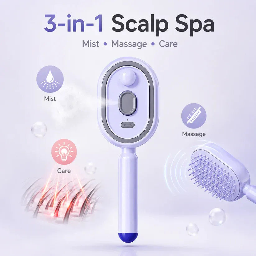 Electric Mist Scalp Massage Brush for Smooth Healthy Hair