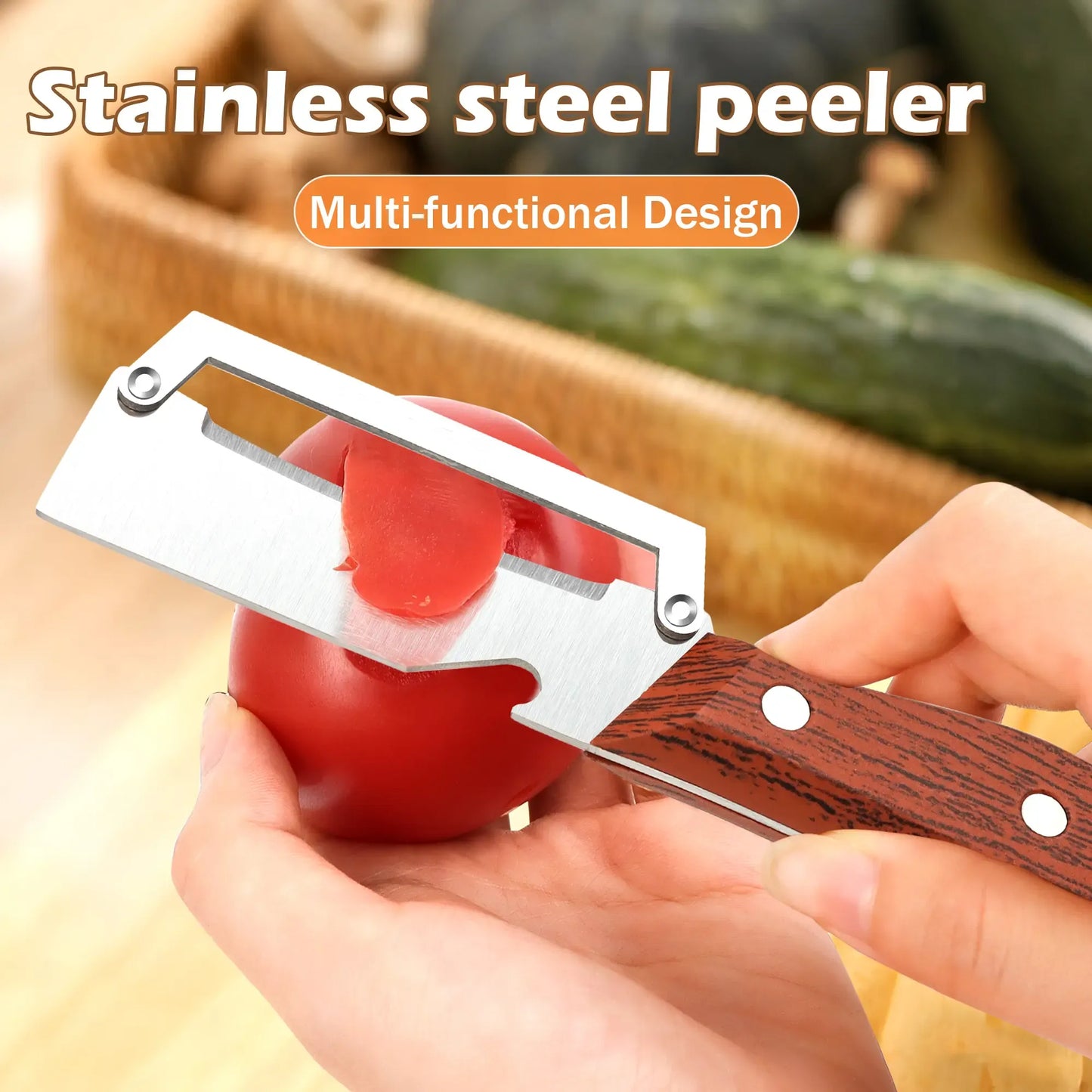 2-in-1 Fruit & Veggie Peeler with Built-in Bottle Opener