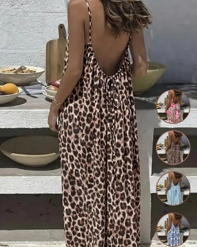 Women’s Solid Color Backless Cami Dress — Effortless Elegance, All-Day Comfort