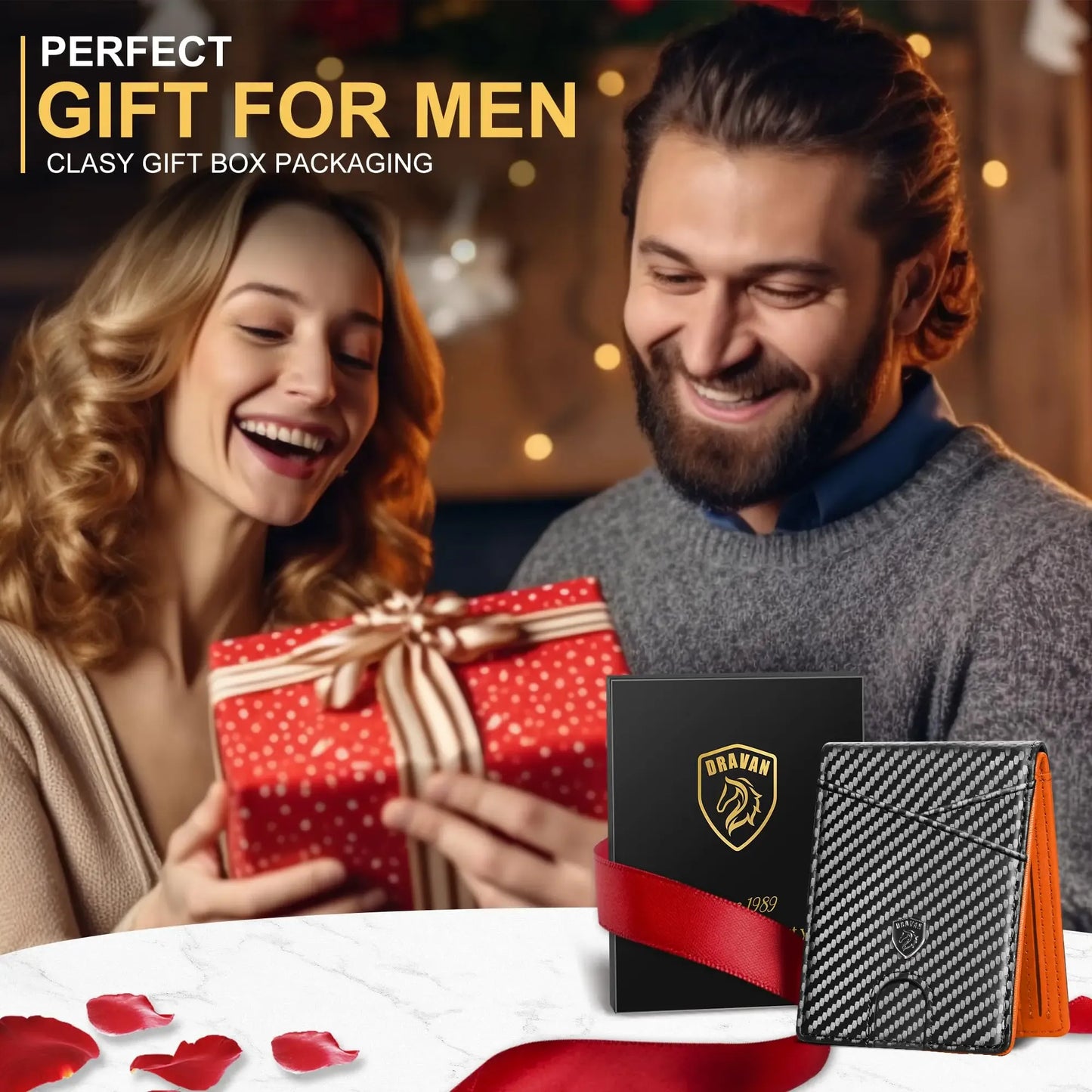 2026 Slim Carbon Fiber RFID Wallet for Men – 11 Card Slots Minimalist Front Pocket Wallet