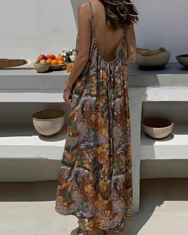 Women’s Solid Color Backless Cami Dress — Effortless Elegance, All-Day Comfort