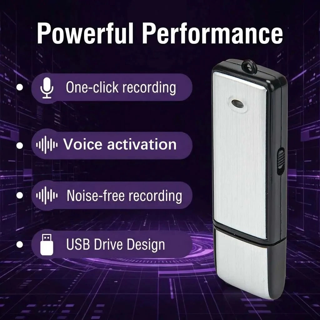 2-in-1 USB Voice Recorder with Smart Noise Reduction