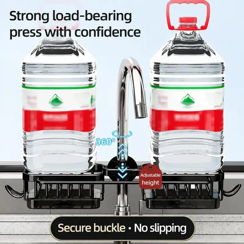 Sink Organizer Rack – Hanging Faucet Drain Rack with Drip Tray