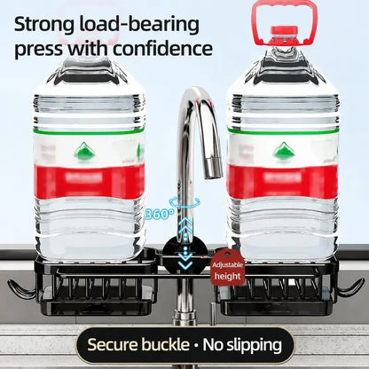 Sink Organizer Rack – Hanging Faucet Drain Rack with Drip Tray