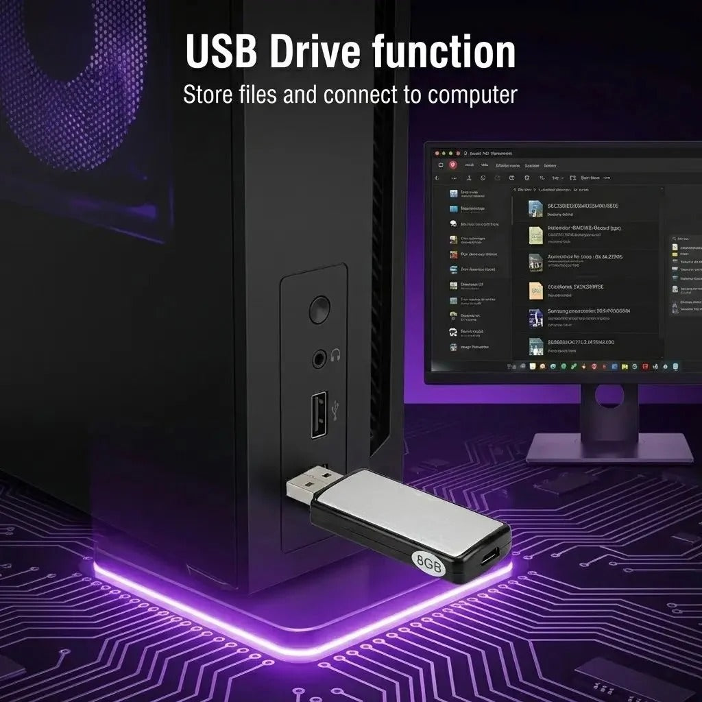 2-in-1 USB Voice Recorder with Smart Noise Reduction