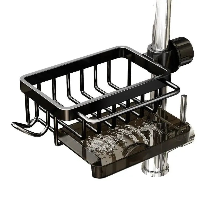 Sink Organizer Rack – Hanging Faucet Drain Rack with Drip Tray