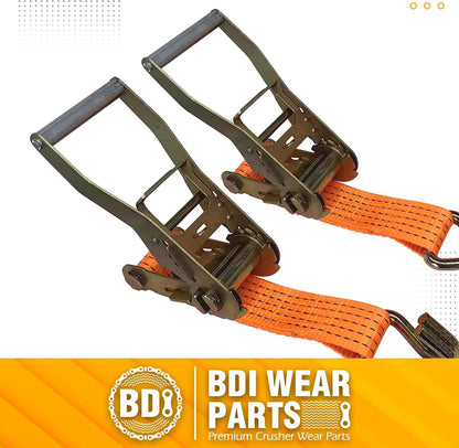 2-Pack Heavy Duty Ratchet Tie Down Straps, 10,000 LBS Cargo Straps