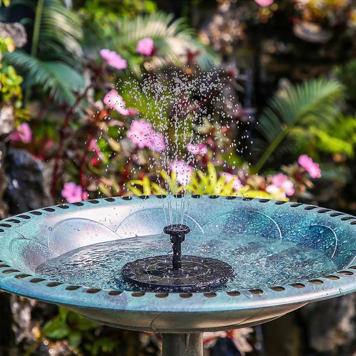 Solar Fountain Pump with 6 Nozzles – Floating Garden Water Feature