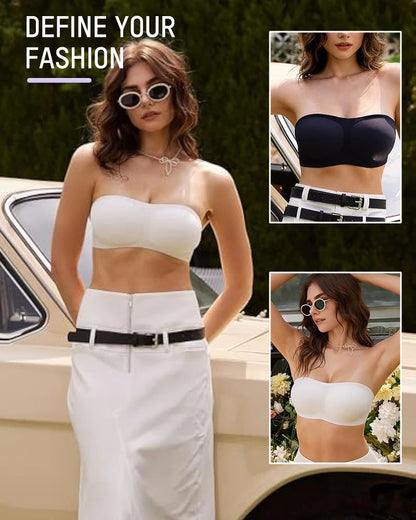 🎀Strapless Wireless Padded Bandeau Bra – Non-Slip Seamless Comfort