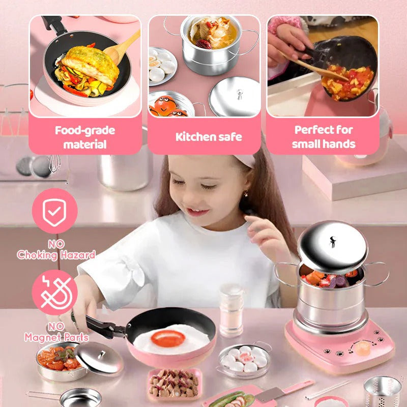 Kids Real Cooking Mini Kitchen Set – 22PCS Pretend Play Toy