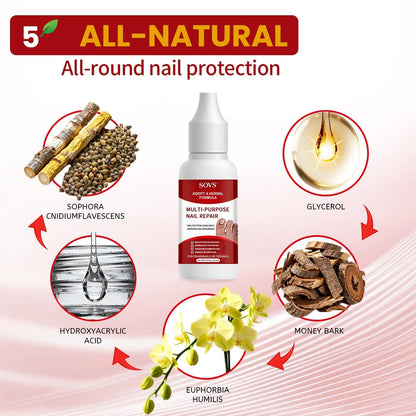 Multi-Purpose Nail Repair Treatment – Herbal Formula for Discolored, Thick & Damaged Nails