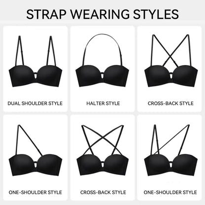Strapless Front-Closure Push-Up Bra – Anti-Slip Grip, Seamless, A-C Cup