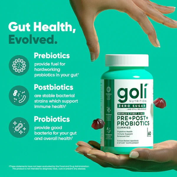 Zero Sugar 3-in-1 Gut Health Gummies – ACV + Probiotics + Vitamins