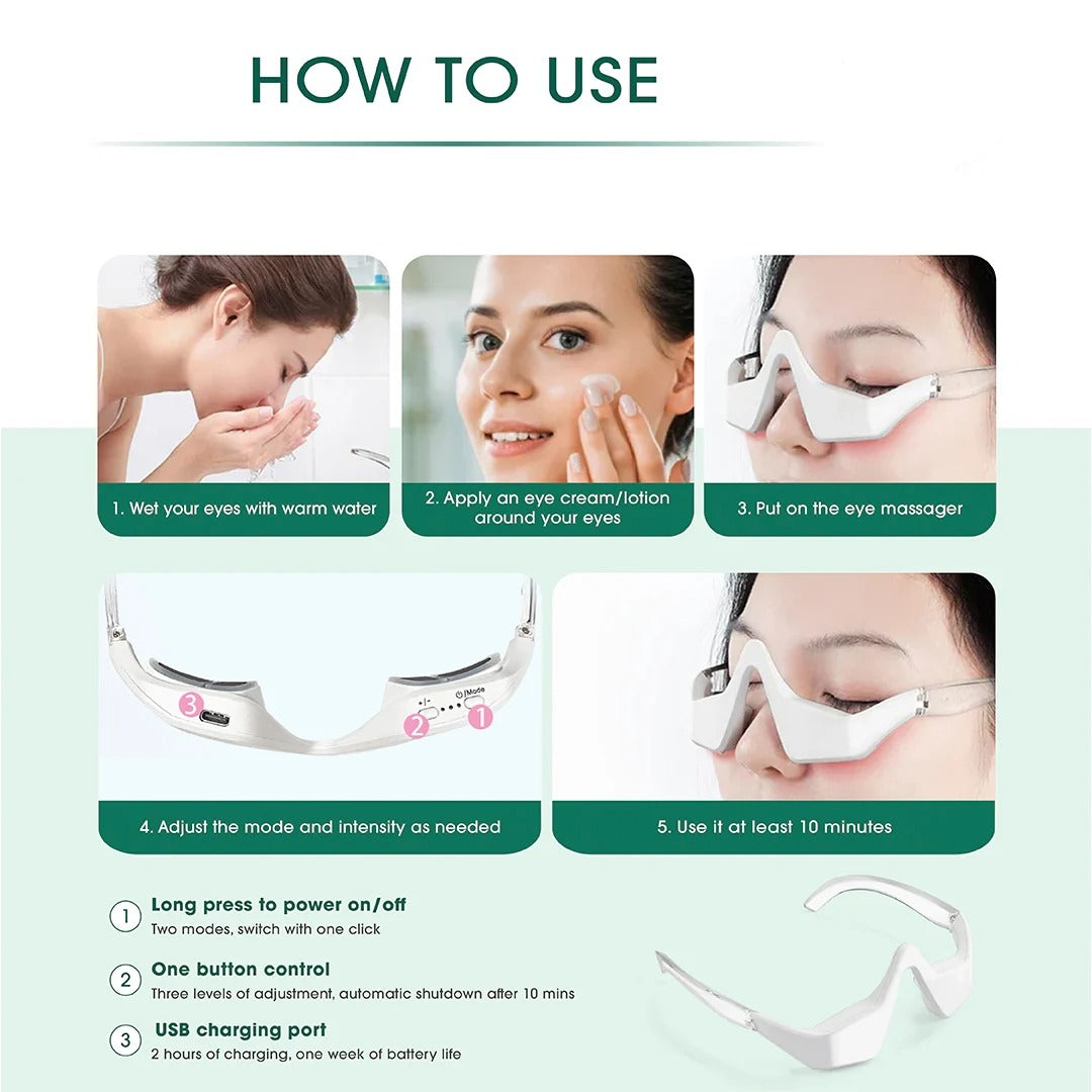 Red Light Therapy Eye Glasses – Reduce Dark Circles & Eye Fatigue