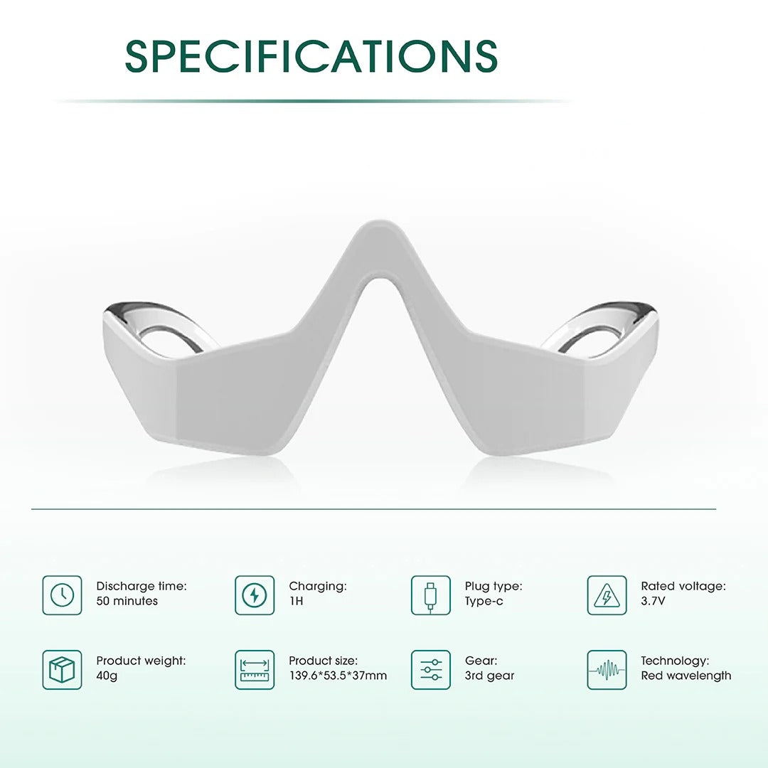 Red Light Therapy Eye Glasses – Reduce Dark Circles & Eye Fatigue