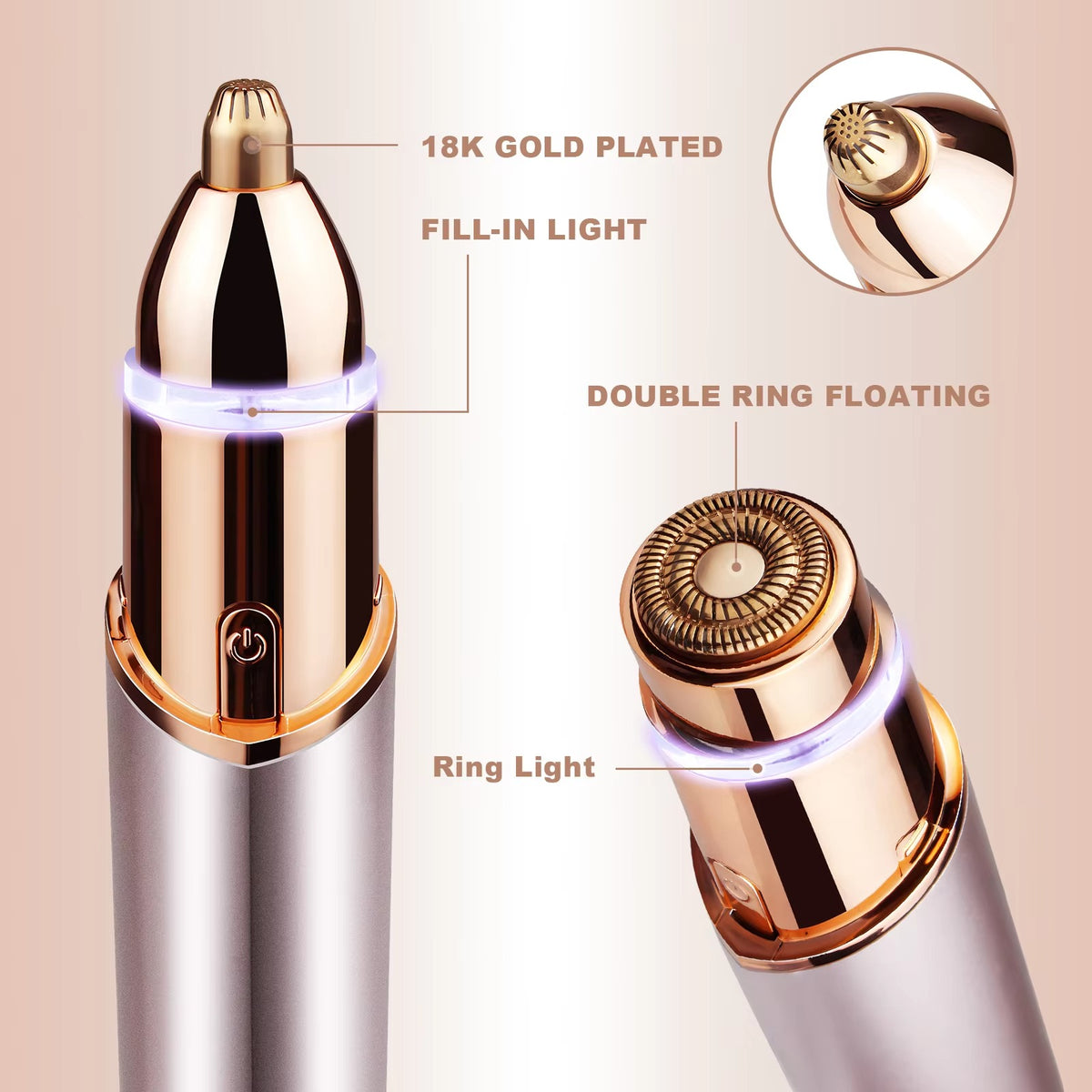 2-in-1 Facial Hair & Eyebrow Trimmer – USB Rechargeable