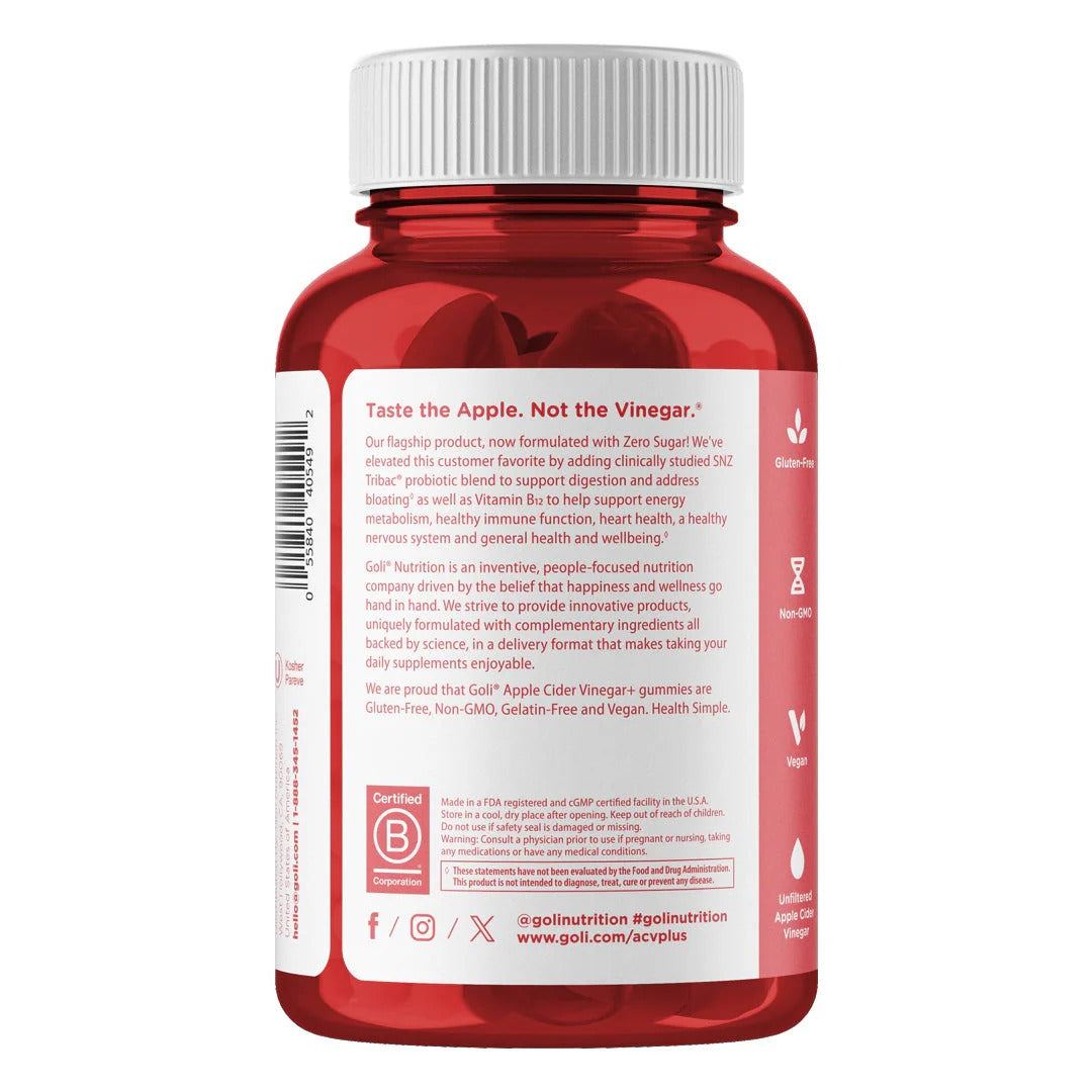 Zero Sugar 3-in-1 Gut Health Gummies – ACV + Probiotics + Vitamins