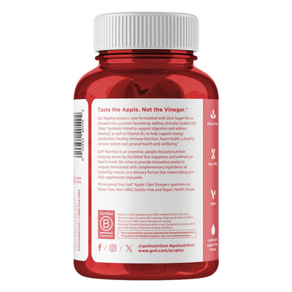 Zero Sugar 3-in-1 Gut Health Gummies – ACV + Probiotics + Vitamins