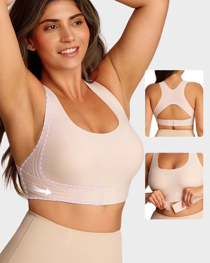 Front Closure Cross-Back Posture Bra – Wireless Support Comfort