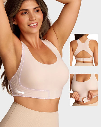 Front Closure Cross-Back Posture Bra – Wireless Support Comfort