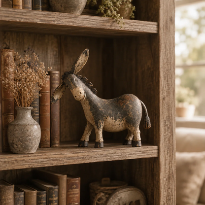 Funny Distressed Donkey Figurine for Farmhouse Decor