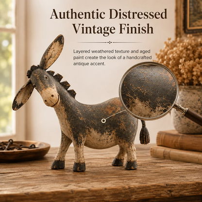 Funny Distressed Donkey Figurine for Farmhouse Decor