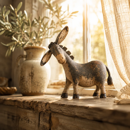 Funny Distressed Donkey Figurine for Farmhouse Decor