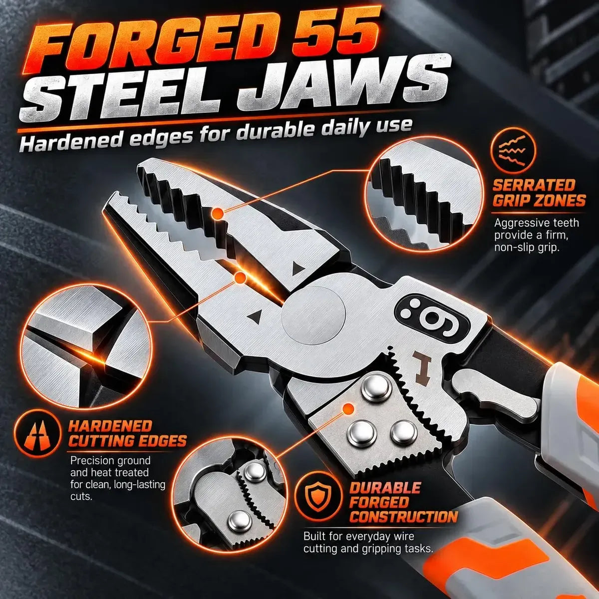9-Inch Self-Locking Anti-Slip Ratchet Pliers