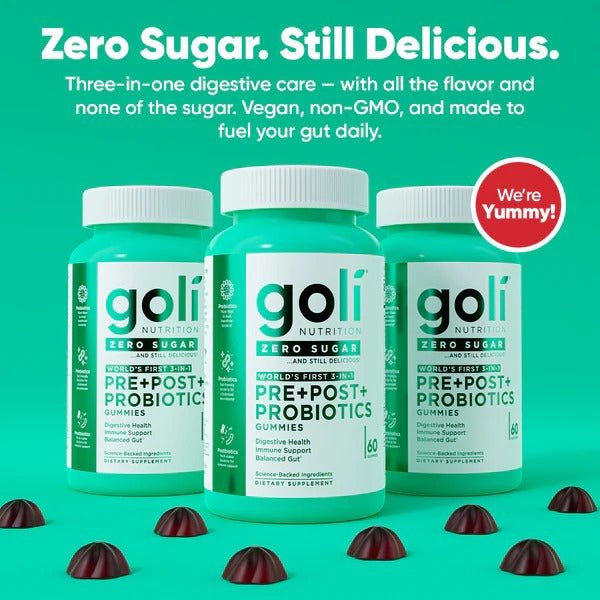Zero Sugar 3-in-1 Gut Health Gummies – ACV + Probiotics + Vitamins