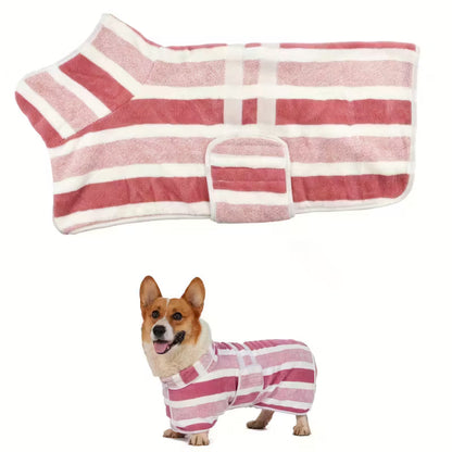 Quick-Dry Dog Bathrobe – Super Absorbent Adjustable Pet Towel Coat