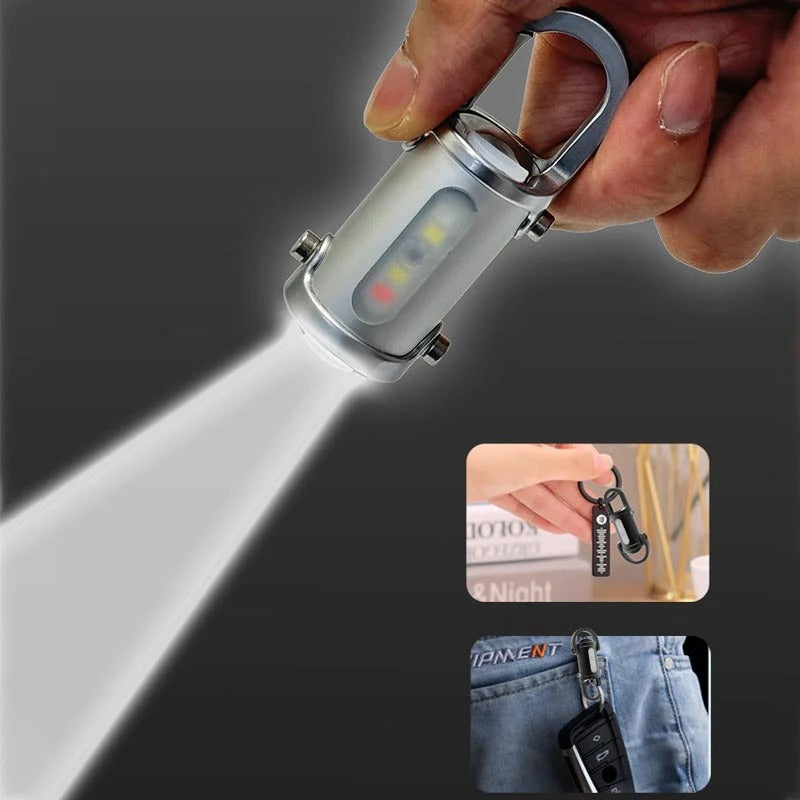 1200LM Mini Keychain Flashlight – Waterproof Multi-Mode LED Light
