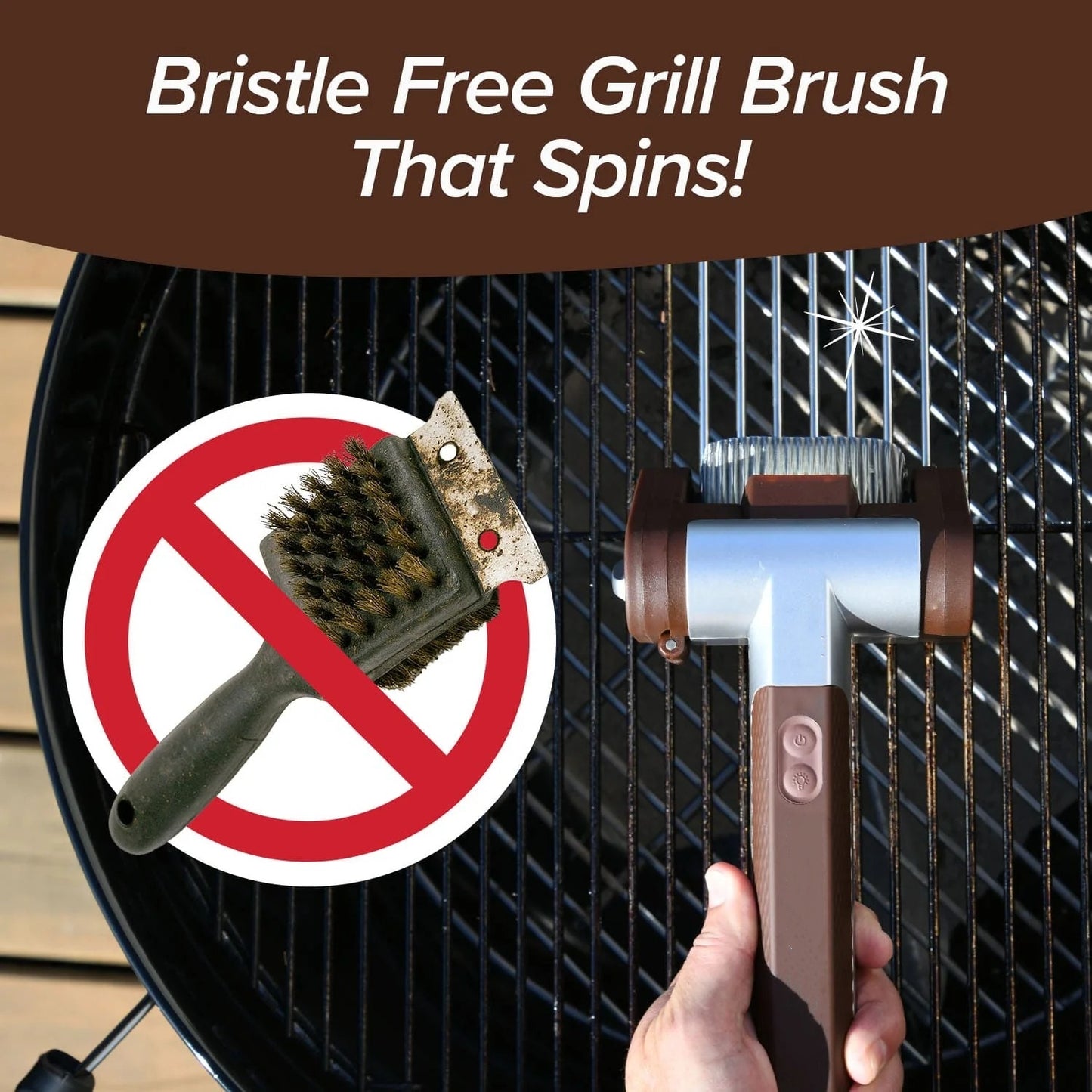 Electric Bristle-Free Grill Brush – Steam Cleaning BBQ Scraper Tool
