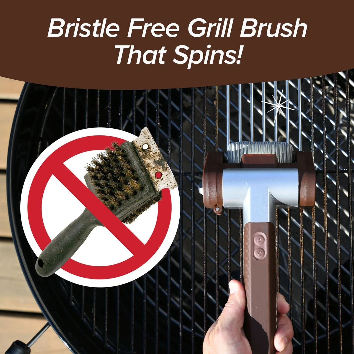 Electric Bristle-Free Grill Brush – Steam Cleaning BBQ Scraper Tool