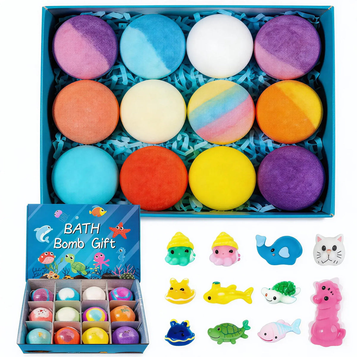 Kids Bath Bombs with Surprise Toys – 12 Pack Ocean Set